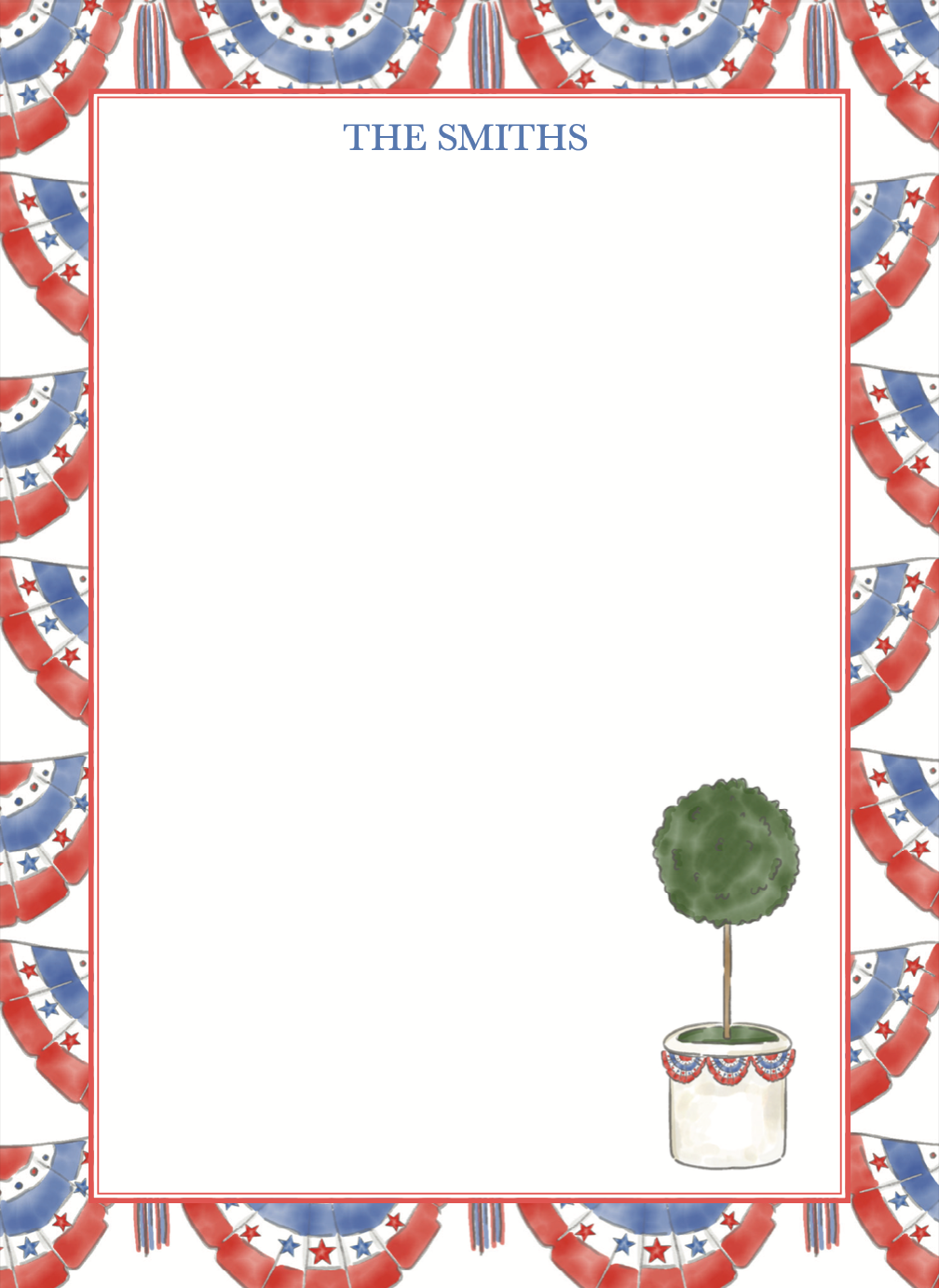 Patriotic Topiary Notepad