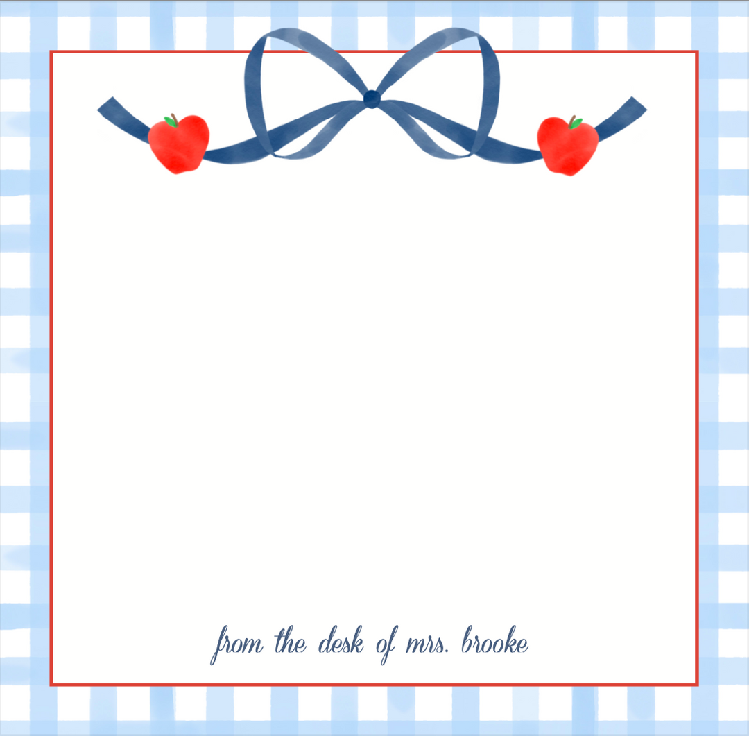 School Bow with Apples Notepad