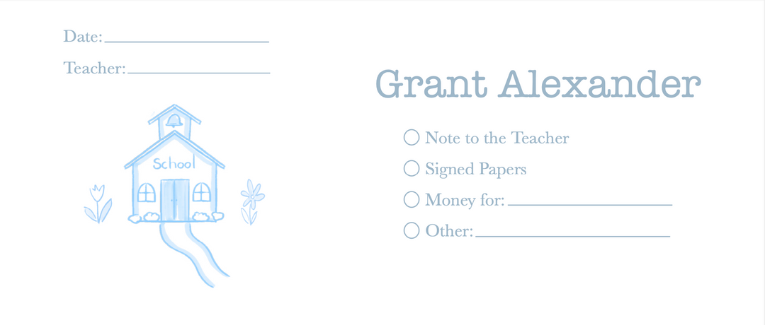Pastel Blue School House Communication Envelope