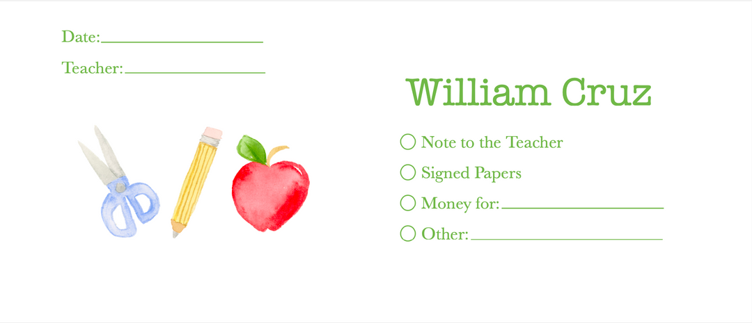 Boy School Supplies Communication Envelope
