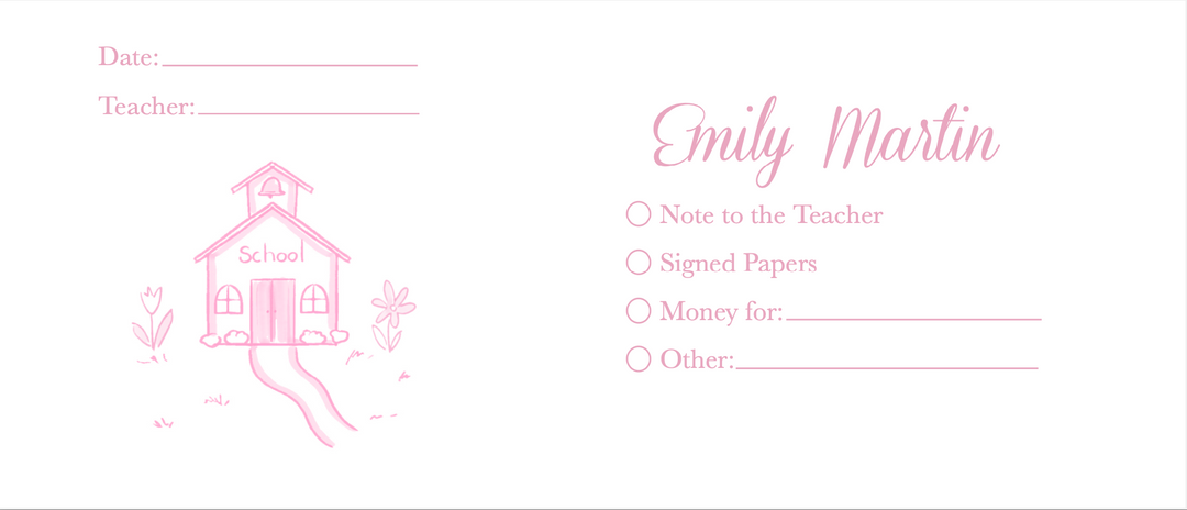 Pink School House Communication Envelope