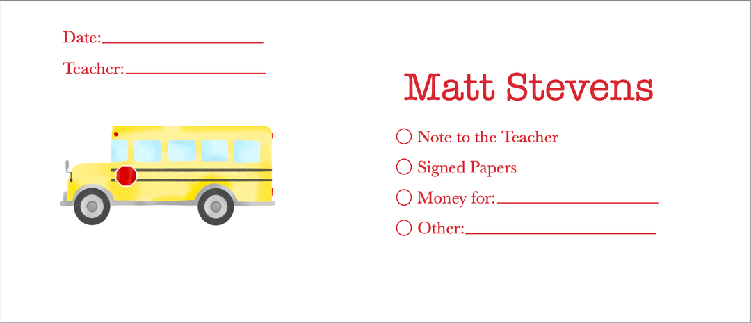 School Bus Communication Envelope