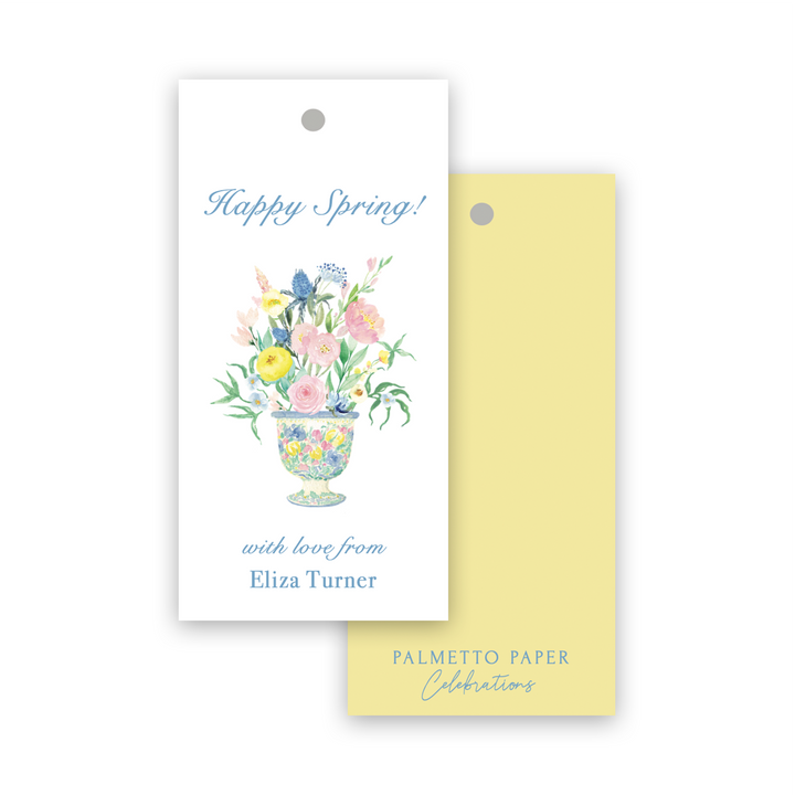 Spring Bouquet in Vase Gift Tag