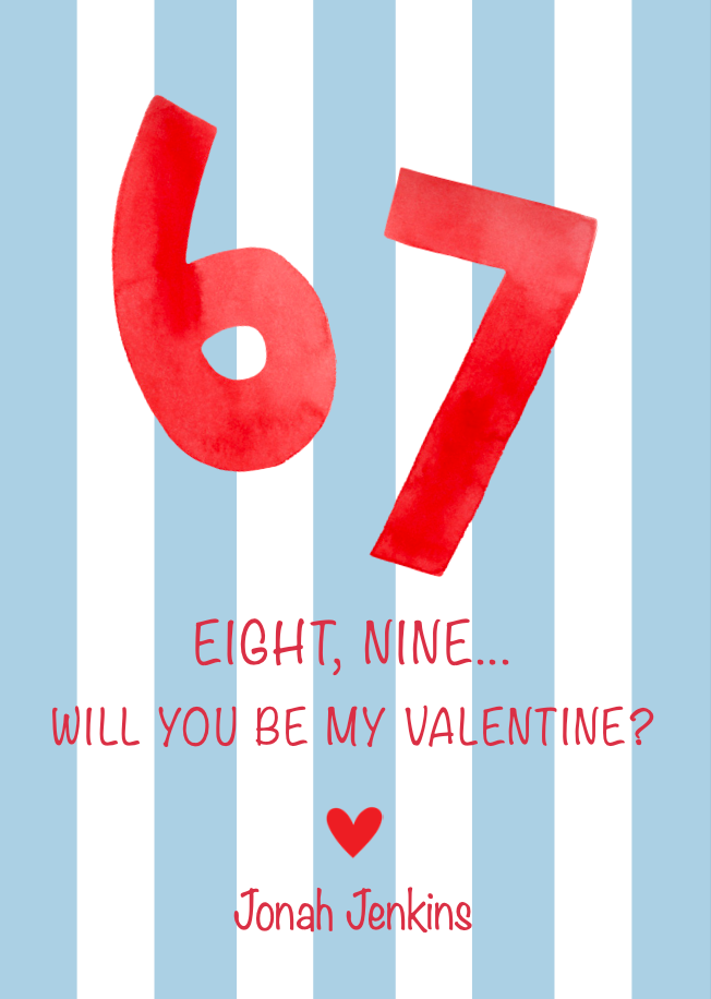 6,7,8,9 Will You Be My Valentine (Blue)
