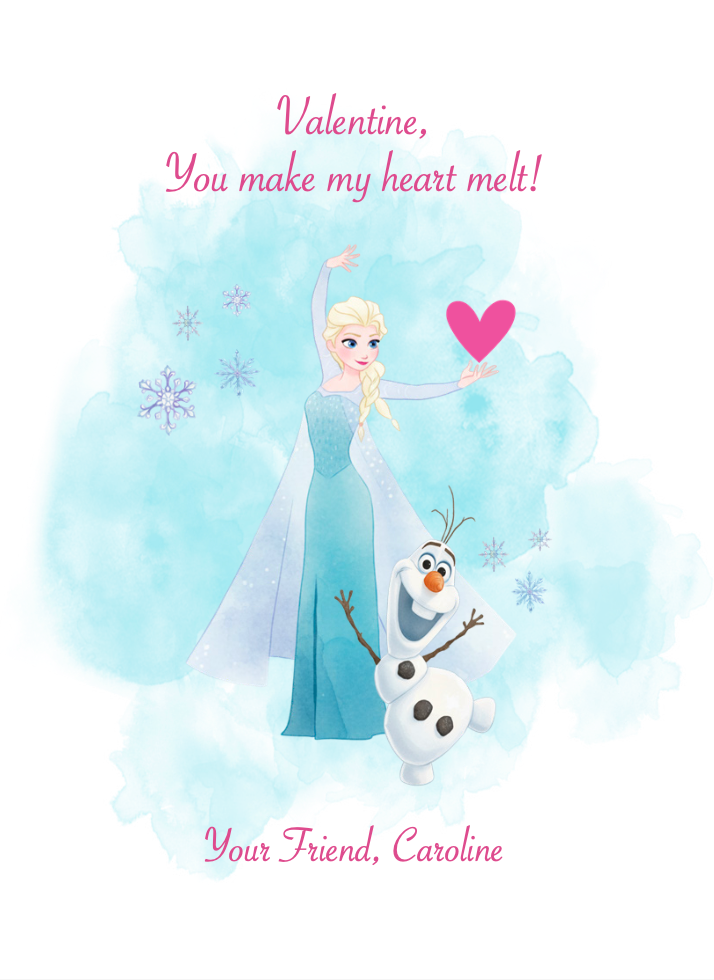 Elsa Snowflake Valentine