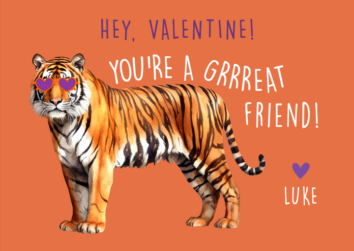 You're a Grrreat Friend Valentine - Orange