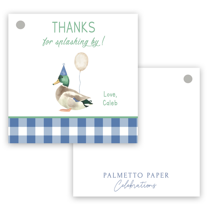 One Lucky Duck Birthday Invitation - Blue