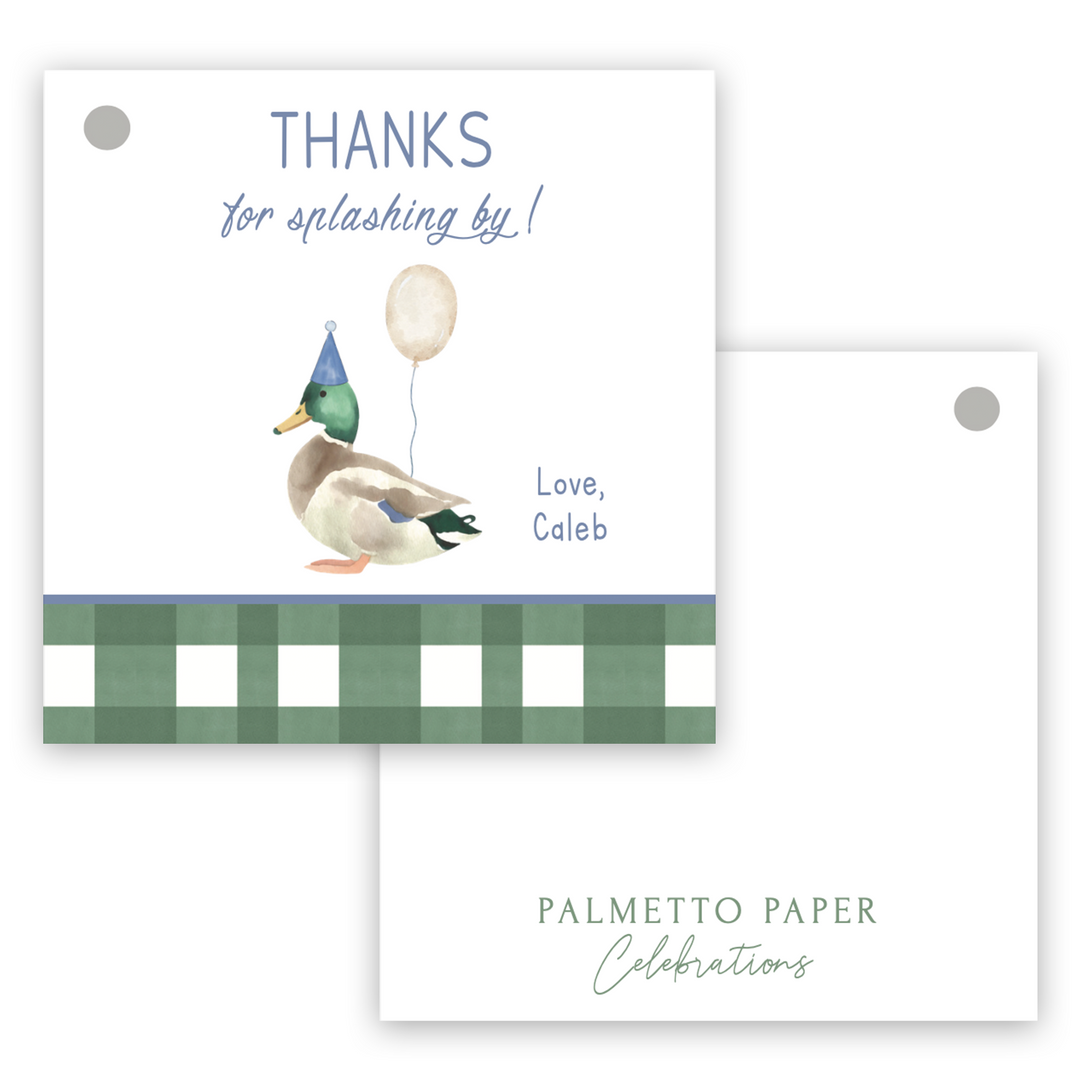 One Lucky Duck Birthday Invitation - Dark Green