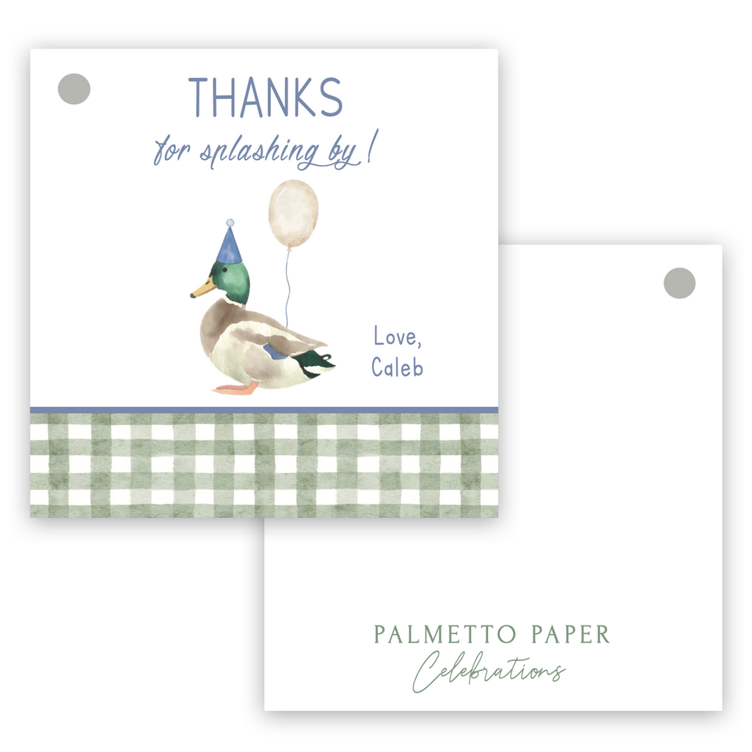 One Lucky Duck Birthday Invitation - Moss Green