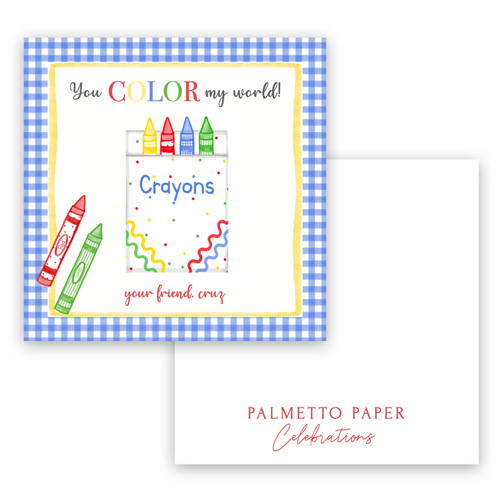 You Color My World (Crayons) Valentine