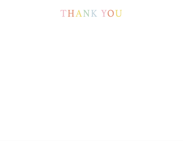 Rainbow Stripe Thank You Notecards