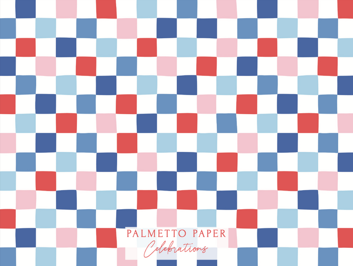 Patriotic Checkerboard Notecards