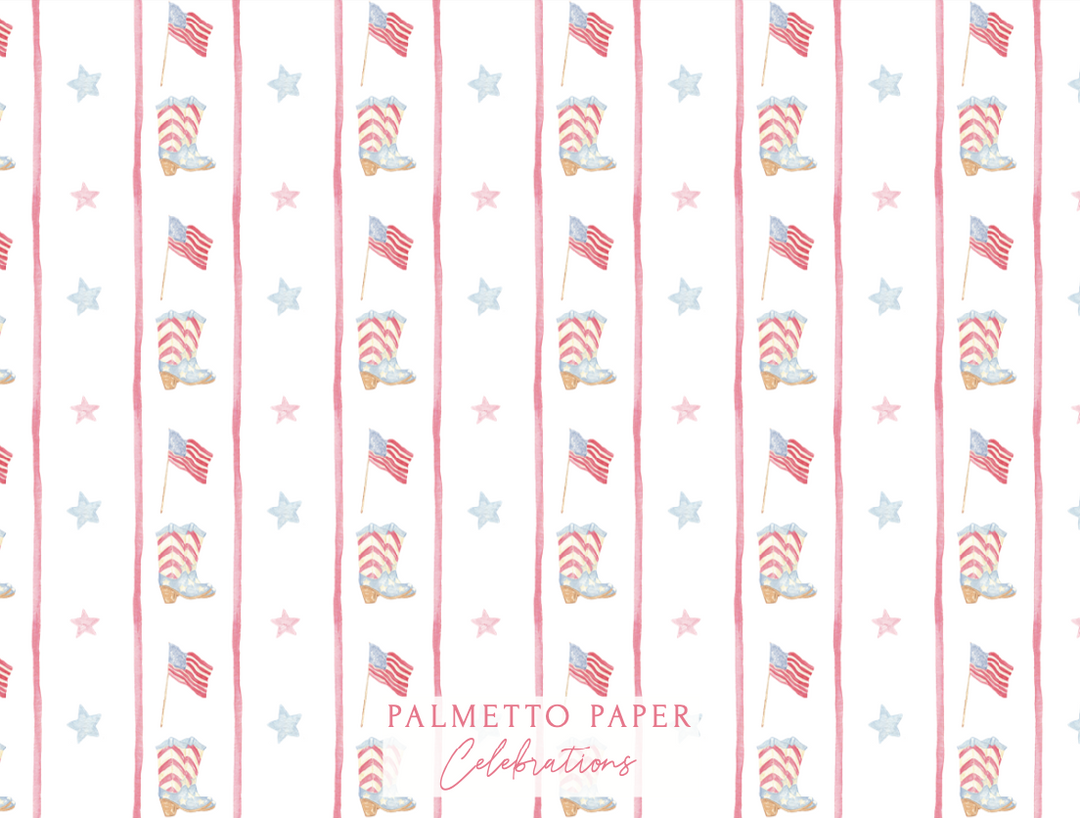 Patriotic Cowboy Crest Notecards