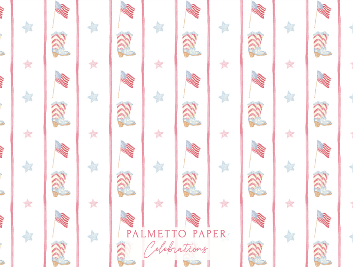 Patriotic Cowboy Crest Notecards