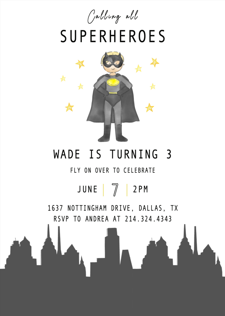 Batman Birthday Invitation