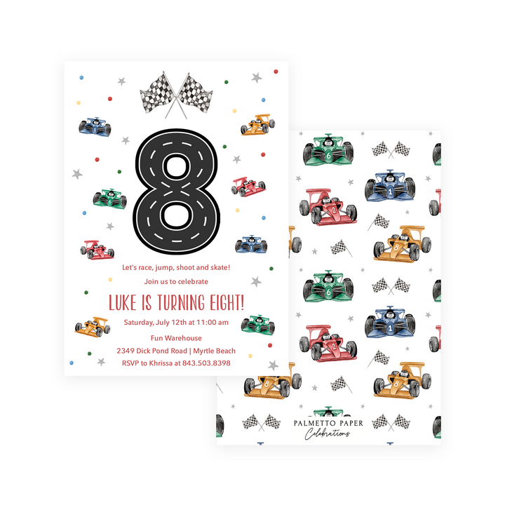 Go Kart Birthday Invitation