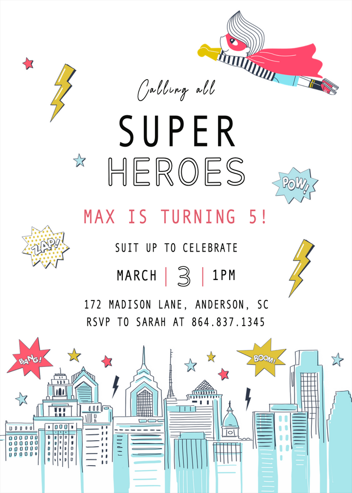 Suit Up to Celebrate Birthday Invitation