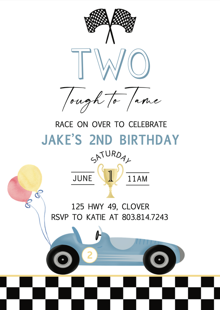 Two Tough To Tame Birthday Invitation