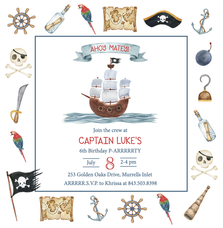 Pirate Birthday Invitation