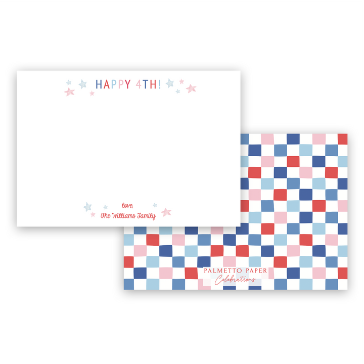 Patriotic Checkerboard Notecards