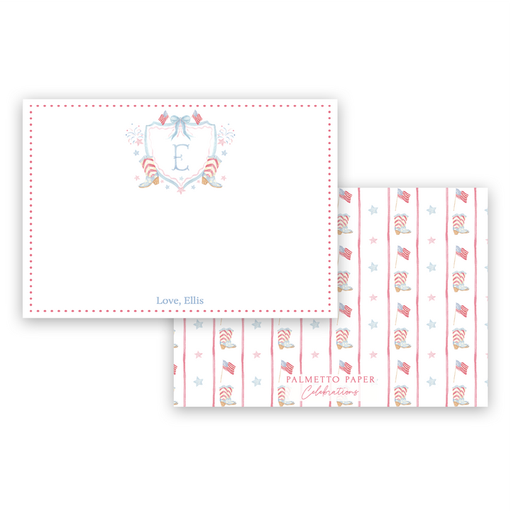 Patriotic Cowboy Crest Notecards