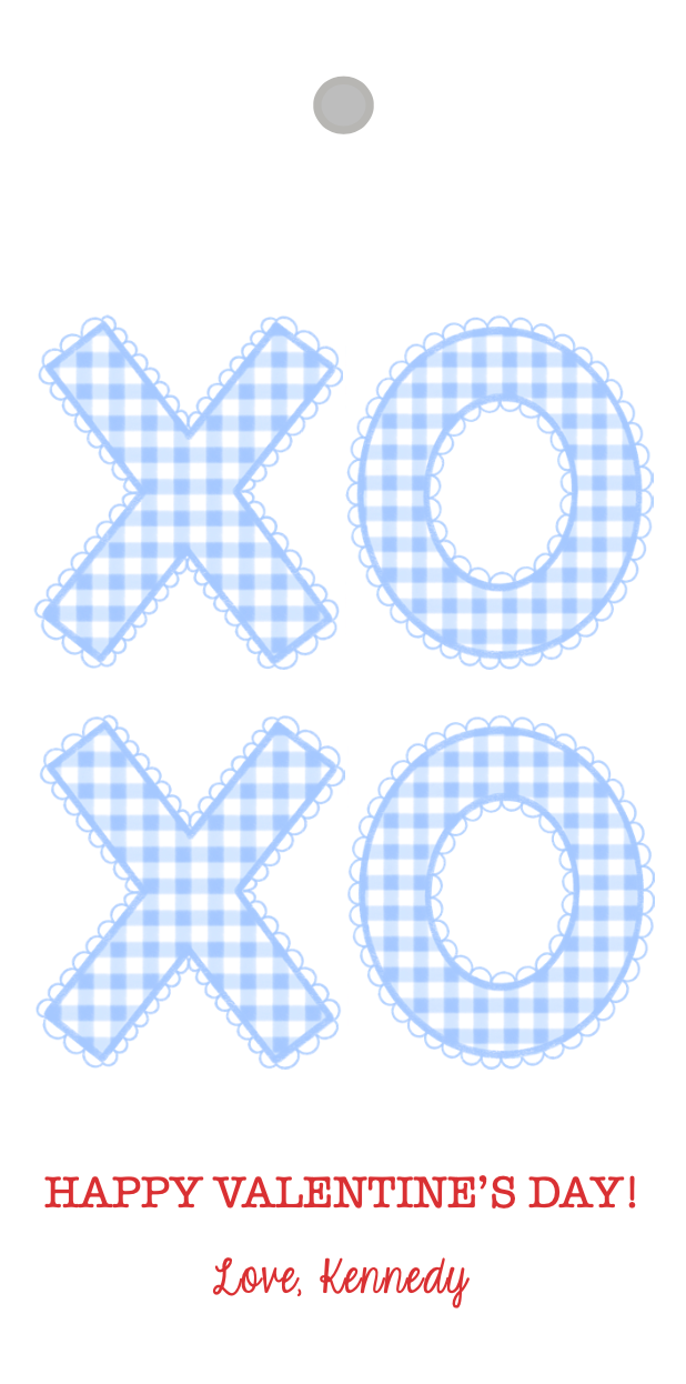 Blue Gingham XOXO Gift Tag