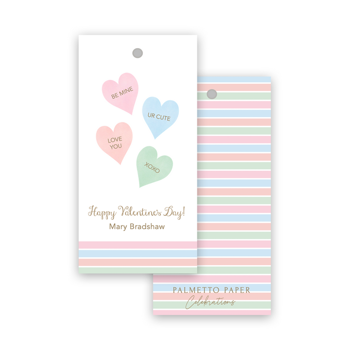 Conversation Hearts Gift Tag