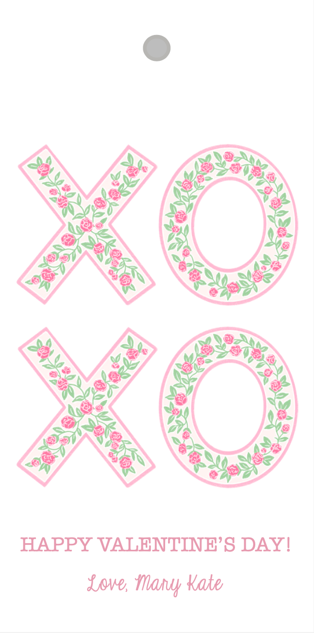 Pink Floral XOXO Gift Tag