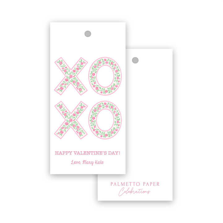 Pink Floral XOXO Gift Tag