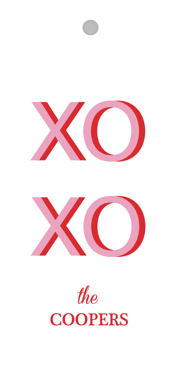 XOXO Vertical Gift Tag